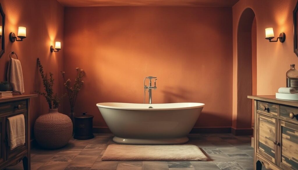 Warme farben im badezimmer