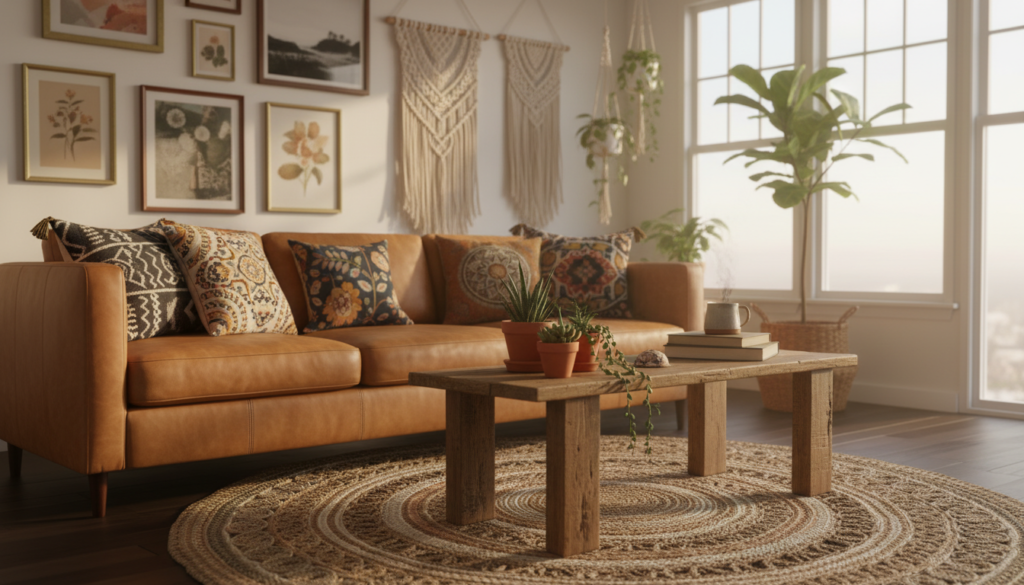 Boho-Stil im Haus mit natürlichen Materialien