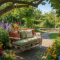 Palettenschaukel im Garten