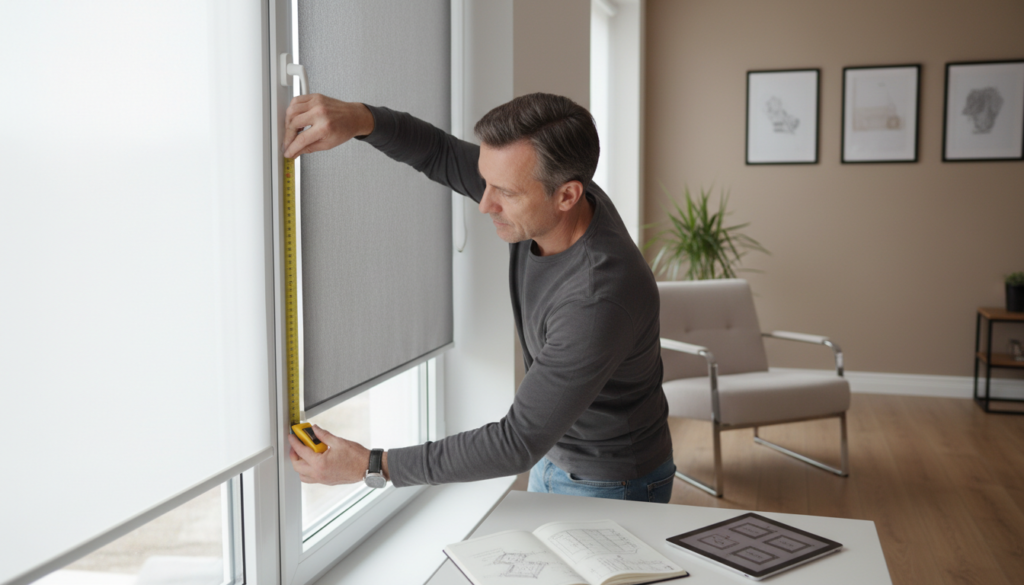 Wie misst man ein Fenster für Tag- und Nachtrollos richtig mit Maßstab