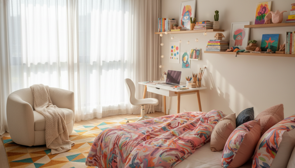 Zimmer für ein 12-jähriges Mädchen mit modernem Design