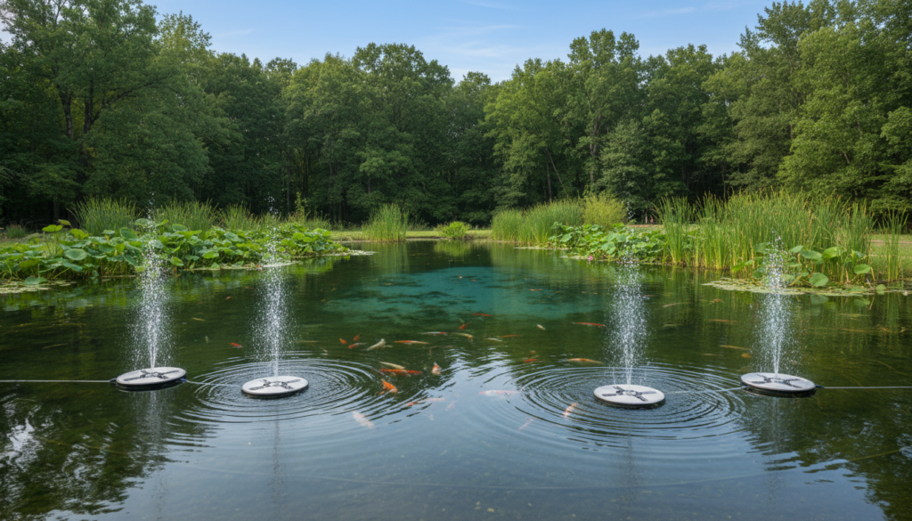 Belüftung von Fischteichen mit moderner Technik