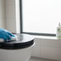 Schwarzer Toilettensitz richtig reinigen